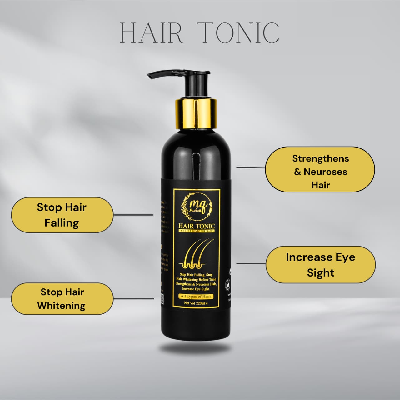 MQ Organic Hair Growth Oil + Tonic – 2-in-1 Fast Hair Regrowth Formula